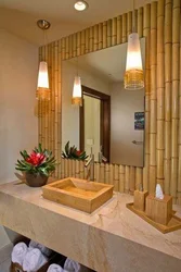 Bamboo in the bathroom interior