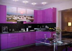 Plum kitchen in the interior