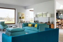 Aquamarine in the living room interior