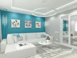 Aquamarine in the living room interior