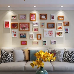 Frames in the living room interior