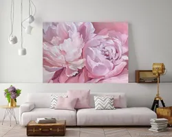 Peonies in the living room interior
