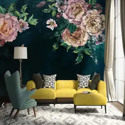 Peonies In The Living Room Interior