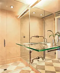 Transparent bathtubs in the interior