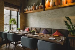 Gruzin restoranlarining interyerlari