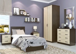 Bedroom interior milky oak