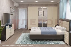 Bedroom interior milky oak