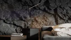 Rock in the bathroom interior