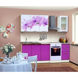 Kitchen interior with orchid