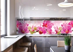 Kitchen interior with orchid