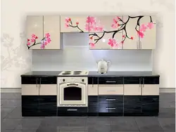 Kitchen interior with sakura