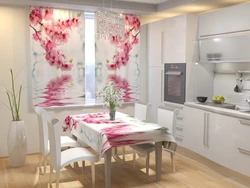Kitchen interior with sakura