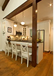 Pillar in the kitchen interior