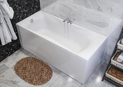 Cast bathtub in the interior