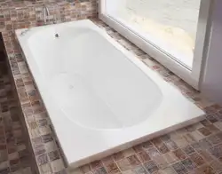 Cast bathtub in the interior