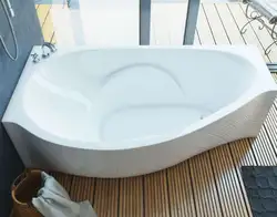 Cast bathtub in the interior