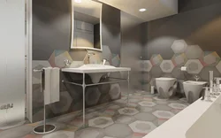 Hexagon in the bathroom interior