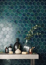 Hexagon in the bathroom interior