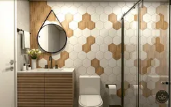 Hexagon in the bathroom interior