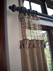 Burlap in the kitchen interior