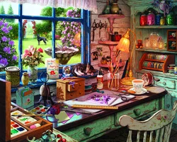 Puzzles in the kitchen interior