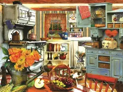 Puzzles in the kitchen interior