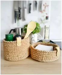 Jute in the bathroom interior