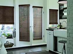 Blinds in the bathroom interior