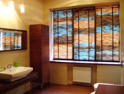 Blinds in the bathroom interior