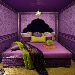 Purple in the bedroom interior