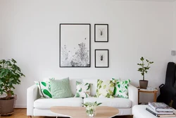 Living room interior empty wall