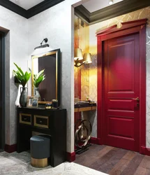 Red hallway in the interior