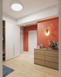 Red hallway in the interior