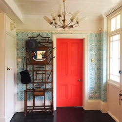 Red hallway in the interior