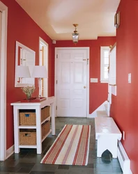 Red hallway in the interior