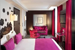Living room interior black pink