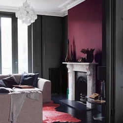 Living room interior black pink