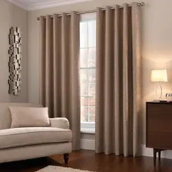 Matting curtains in the living room interior