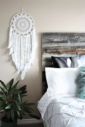 Dream catcher in the bedroom interior