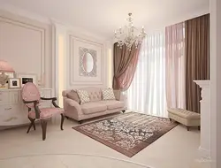 Powder curtains in the bedroom interior