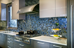 Mirror mosaic in the kitchen interior