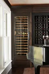 Wine cabinet in the living room interior