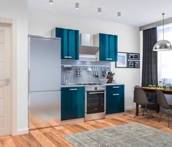 Aquamarine kitchen in the interior