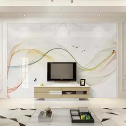 Marble Photo Wallpaper In The Living Room Interior