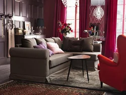 Lingonberry Sofa In The Living Room Interior