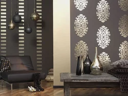 Wallpaper circles in the living room interior