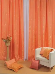 Terracotta Curtains In The Bedroom Interior