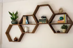 Honeycomb shelves in the hallway interior