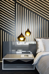 Black slats in the kitchen interior