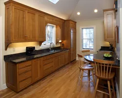 Kitchen golden oak in the interior